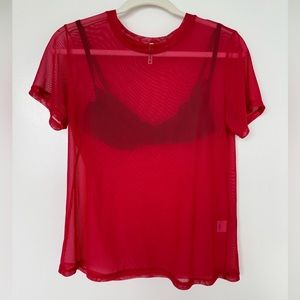Sheer Red Shirt from LF